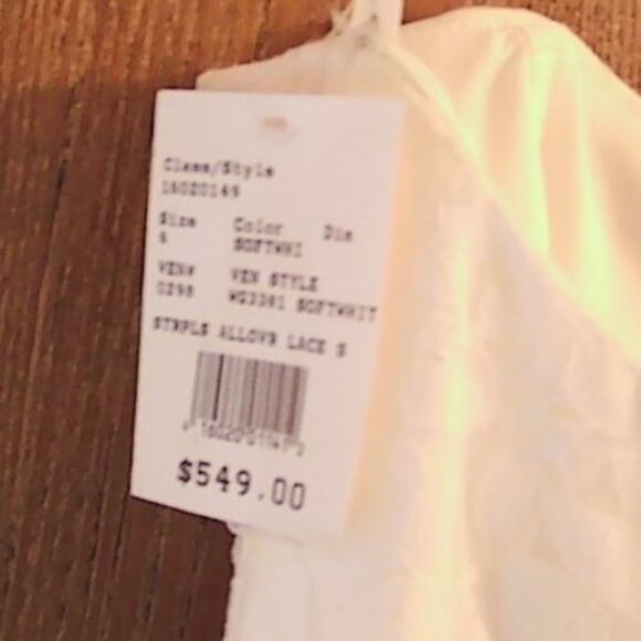 NWT Galina Davids Bridal Womens 6 Wedding Dress and Slip Lacy $600 MSRP - Picture 9 of 15